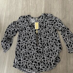 NWT Michael Kors chain print blouse sz M